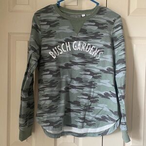 Busch Gardens Green Camouflage Sweatshirt